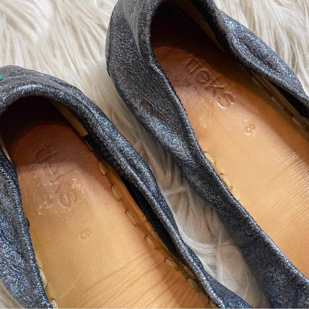 Tieks Moonstruck Metallic Glitter Gunmetal Ballet Flats - Picture 2 of 6